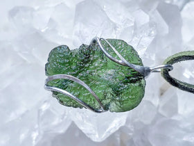 certified Moldavite pendants, handcrafted in sterling silver or lead-free tin