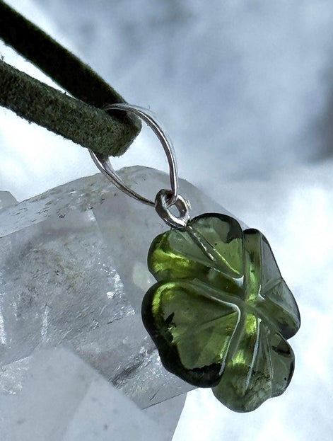 Carved Moldavite Pendant, 1.5g, Chlum