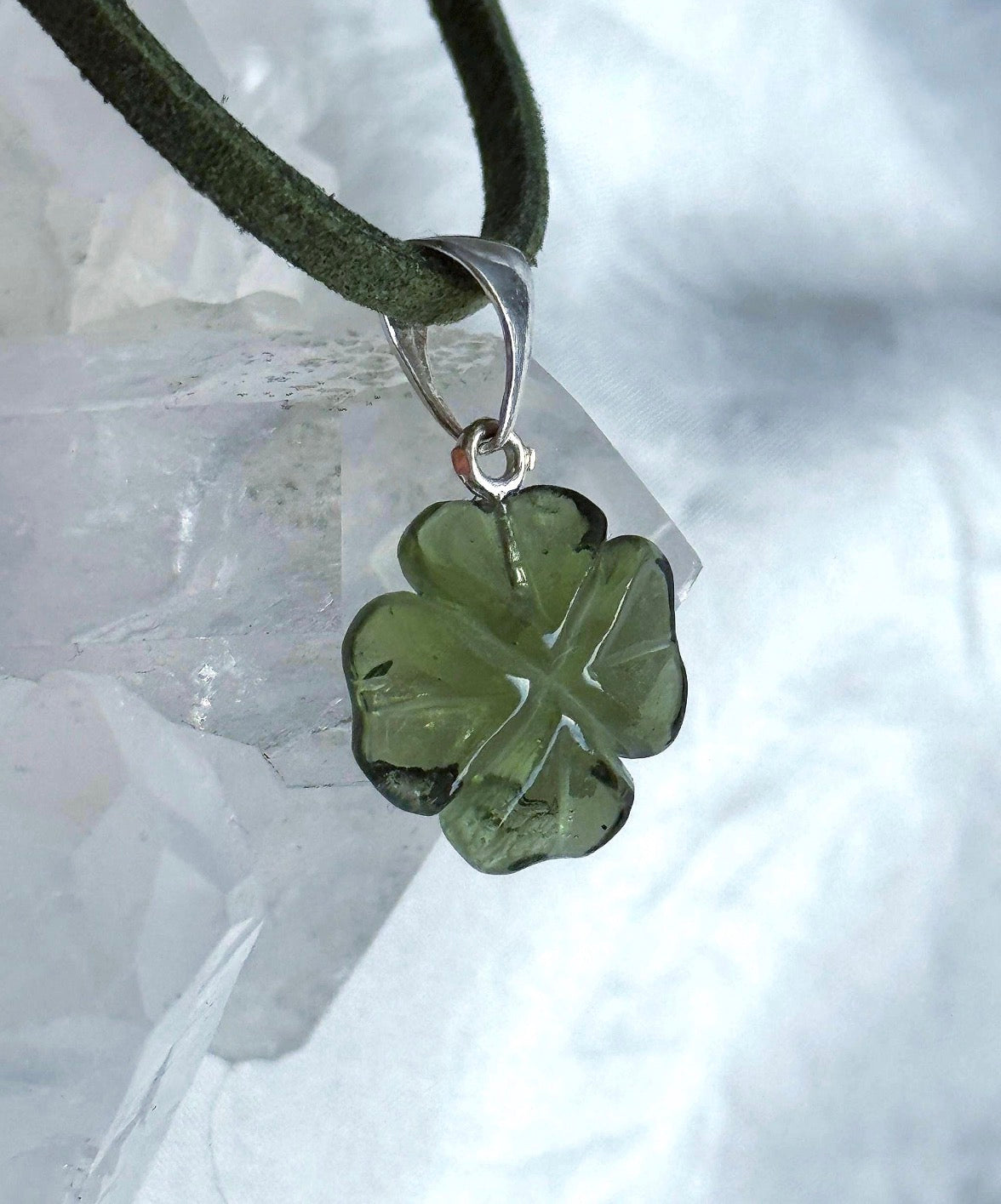 Carved Moldavite Pendant, 1.5g, Chlum