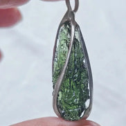 moldavite pendant featuring a 2.8 g from Nesměň, hand-set in a lead-free tin alloy