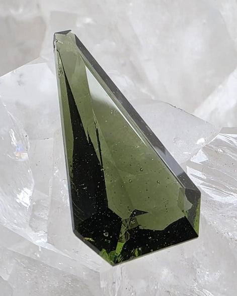 Faceted 1.22g Moldavite from Slavče, Czech Republic