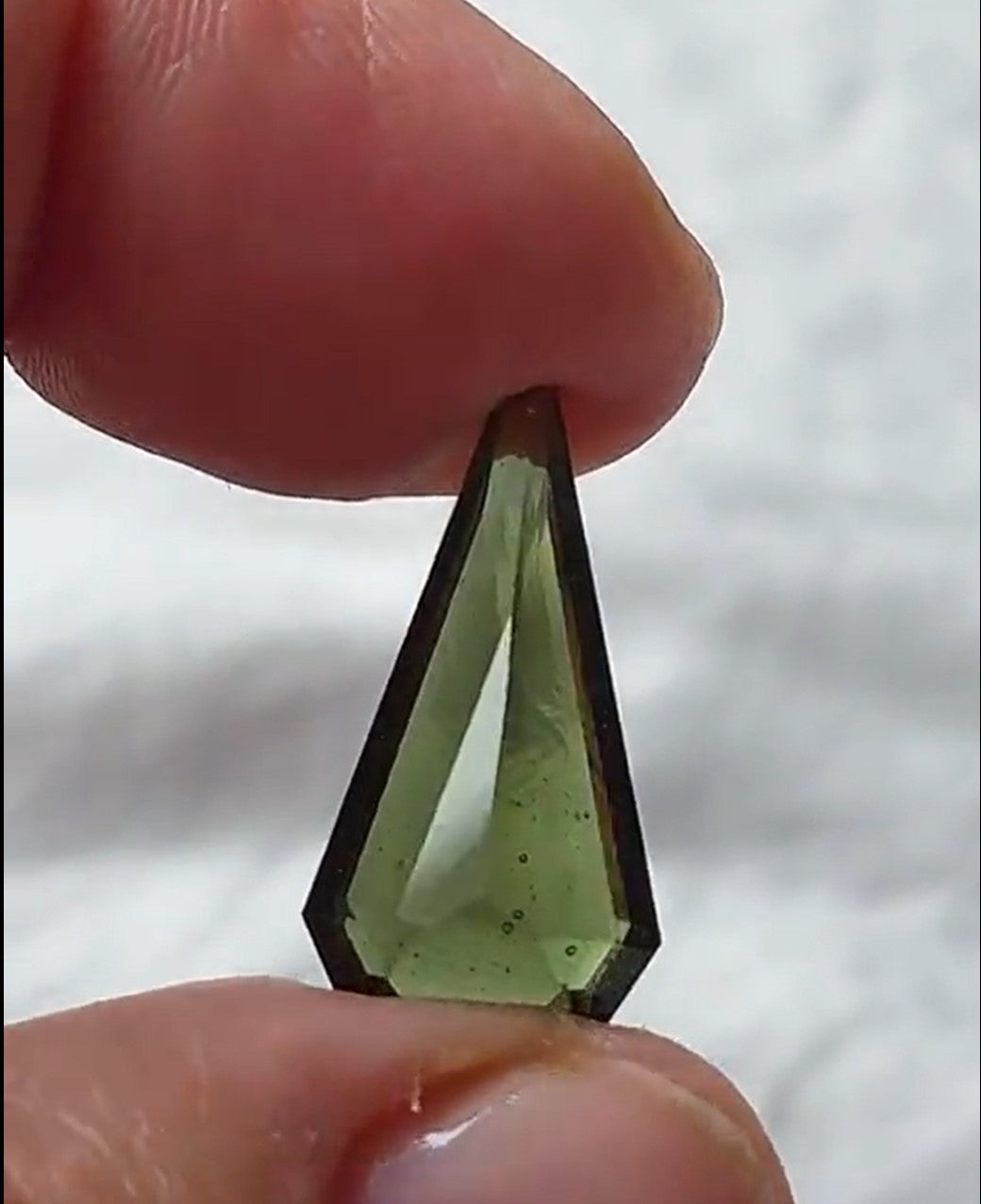 Faceted Moldavite from Slavče, Czech Republic