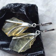 Libyan Desert Glass earrings from the Great Sand Sea with rhodium-plated hooks