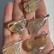 Libyan Desert Glass pendant with a genuine 6.0 g natural Libyan Desert Glass from the Great Sand Sea in a lead-free tin setting.