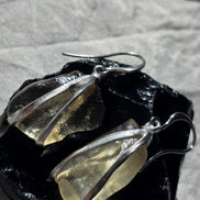 Libyan Desert Glass earrings from the Great Sand Sea with rhodium-plated hooks
