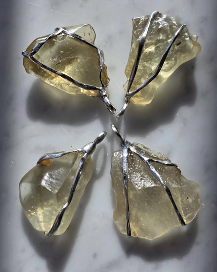 Libyan Desert Glass pendant with a genuine 6.0 g natural Libyan Desert Glass from the Great Sand Sea in a lead-free tin setting.