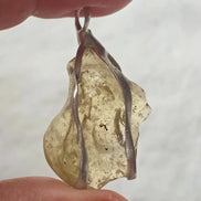 Libyan Desert Glass pendant with a genuine 3.0 g natural Libyan Desert Glass from the Great Sand Sea in a lead-free tin setting.