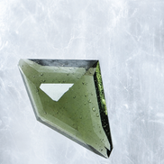 Transparent green fantasy cut Moldavite from Slavče, Czech Republic.