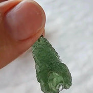 Pure green Moldavite pendant from Chlum, Czech Republic, 3.7 g transparent natural stone with open bubbles set in sterling silver