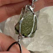 Moldavite bracelet with chunky oval-link chain and 0.8g Chlum stone