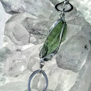 Moldavite bracelet with chunky oval-link chain and 0.8g Chlum stone