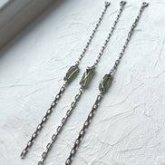 Transparent Chlum Moldavite bracelet with a square-link chain