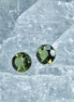 Pair of genuine 5 mm faceted green Moldavites from Chlum, Czech