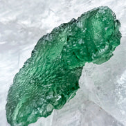 Transparent apple-green natural Moldavite weighing 3.84 g from Nesměň, Czech Republic