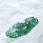 Transparent apple-green natural Moldavite weighing 3.84 g from Nesměň, Czech Republic