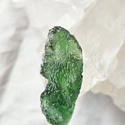 Transparent apple-green natural Moldavite weighing 3.84 g from Nesměň, Czech Republic