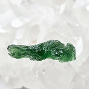 Transparent apple-green natural Moldavite weighing 3.84 g from Nesměň, Czech Republic