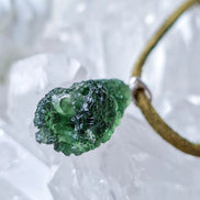 Raw Moldavite Silver Pendant, 3.7g, Chlum