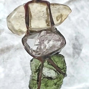 Moldavite, Libyan Desert Glass & Herkimer Pendant, 2.27g, Chlum