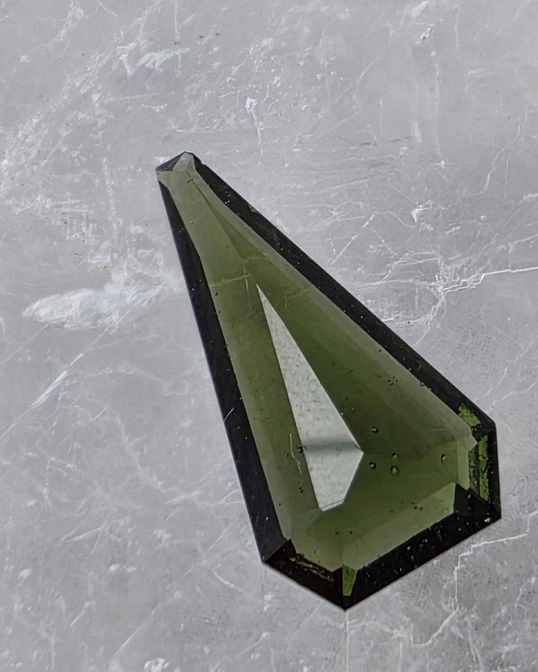Faceted Moldavite Gemstone, 1.22g, Slavče