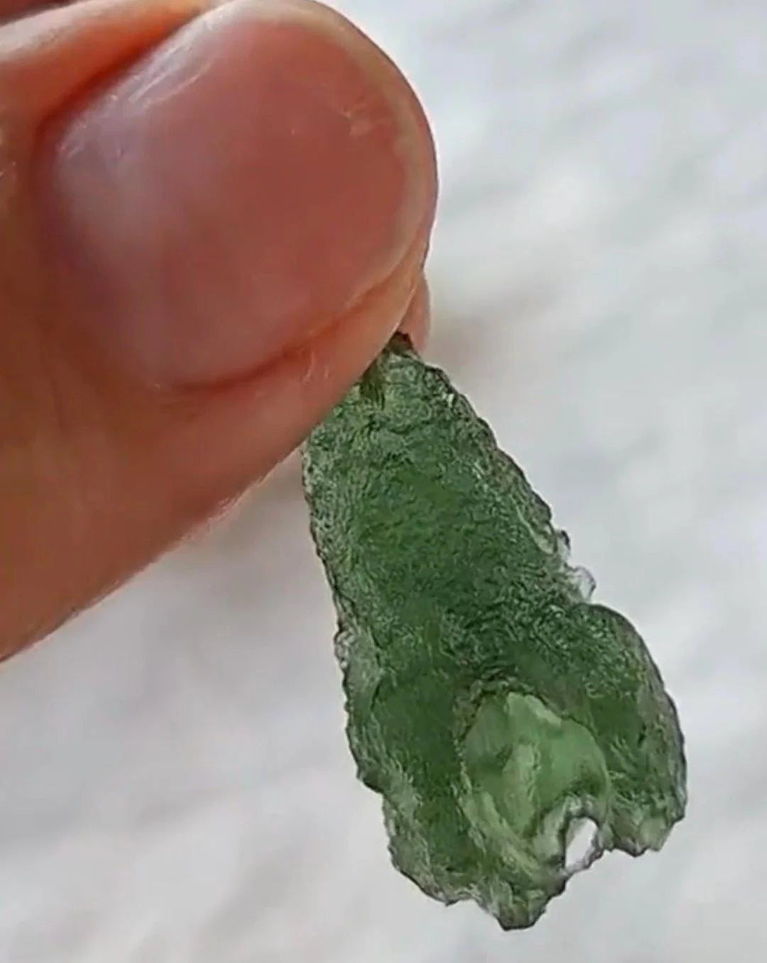Raw Moldavite Silver Pendant, 3.7g, Chlum