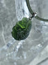 Sterling silver pendant with 3.8 g transparent pure green Moldavite from Chlum, Czech Republic.