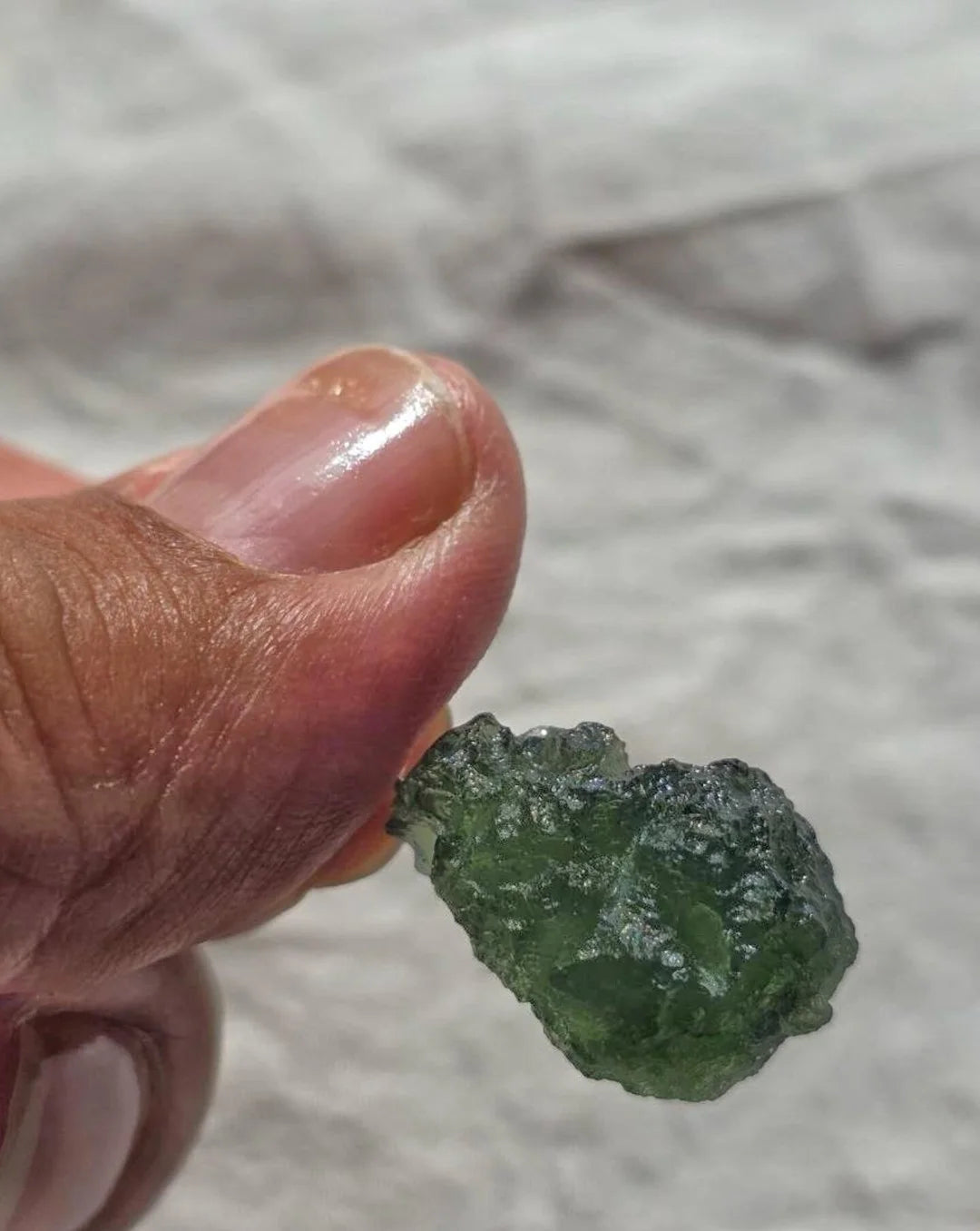 Sterling silver pendant with 3.8 g transparent pure green Moldavite from Chlum, Czech Republic.