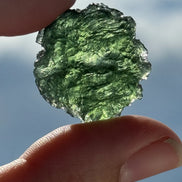 Collectible Light Green Moldavite Stone, Chlum, 5.86g