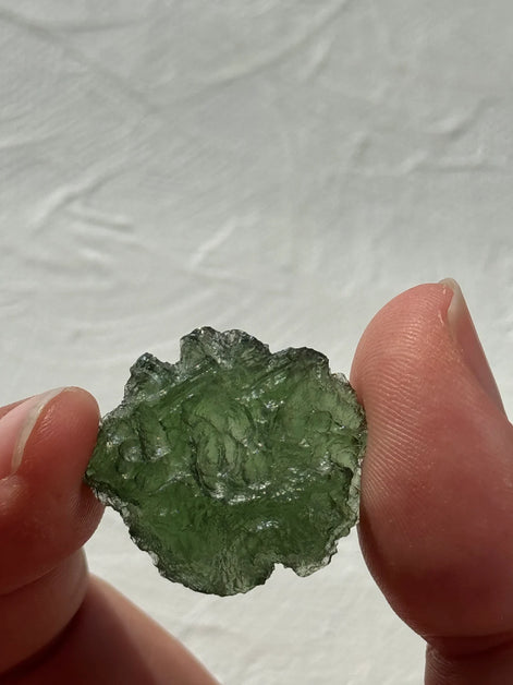 Collectible Light Green Moldavite Stone, Chlum, 5.86g