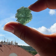 Collectible Light Green Moldavite Stone, Chlum, 5.86g