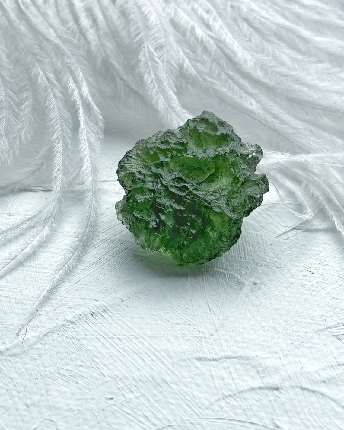 Collectible Light Green Moldavite Stone, Chlum, 5.86g