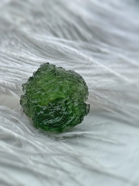 Collectible Light Green Moldavite Stone, Chlum, 5.86g