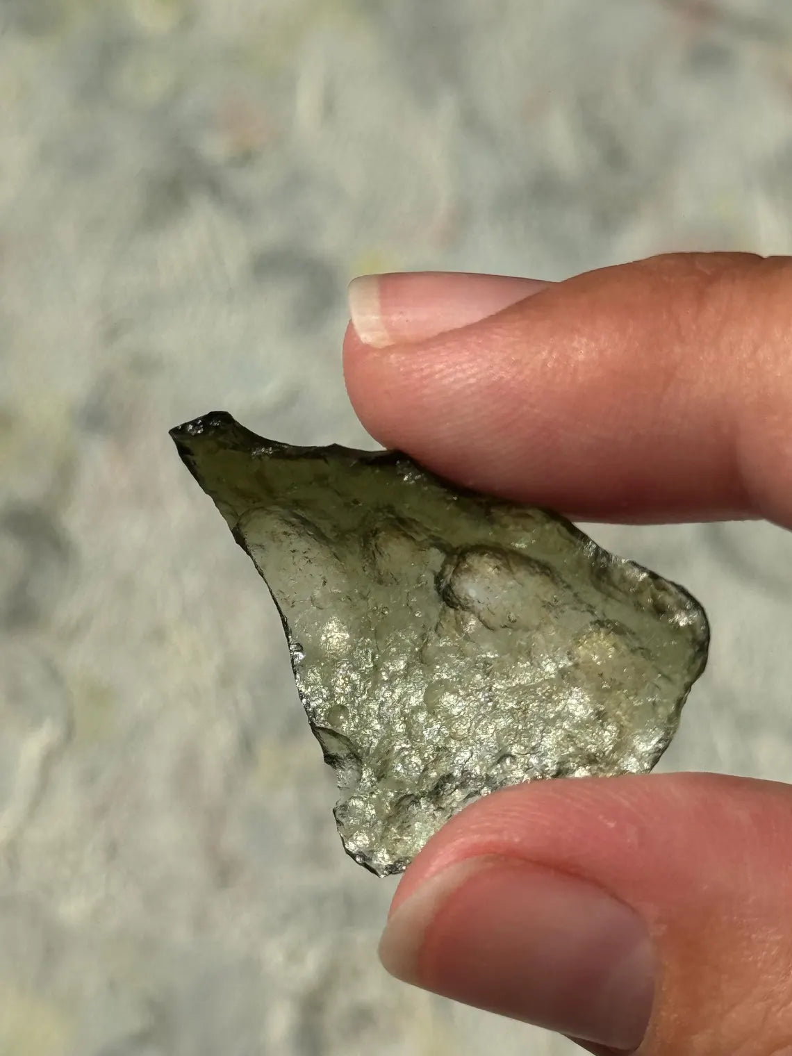 Angle Chime Moldavite, Jankov, 1.65g