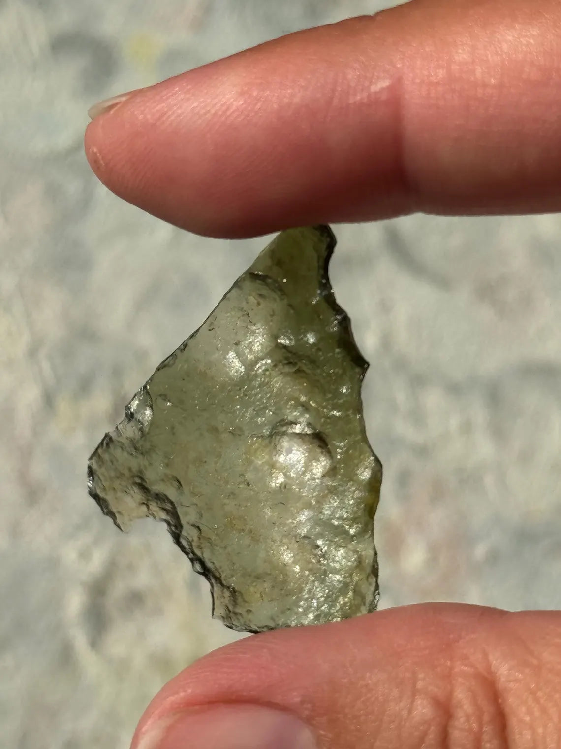 Angle Chime Moldavite, Jankov, 1.65g
