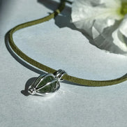 Natural Moldavite Necklace, 0.4g