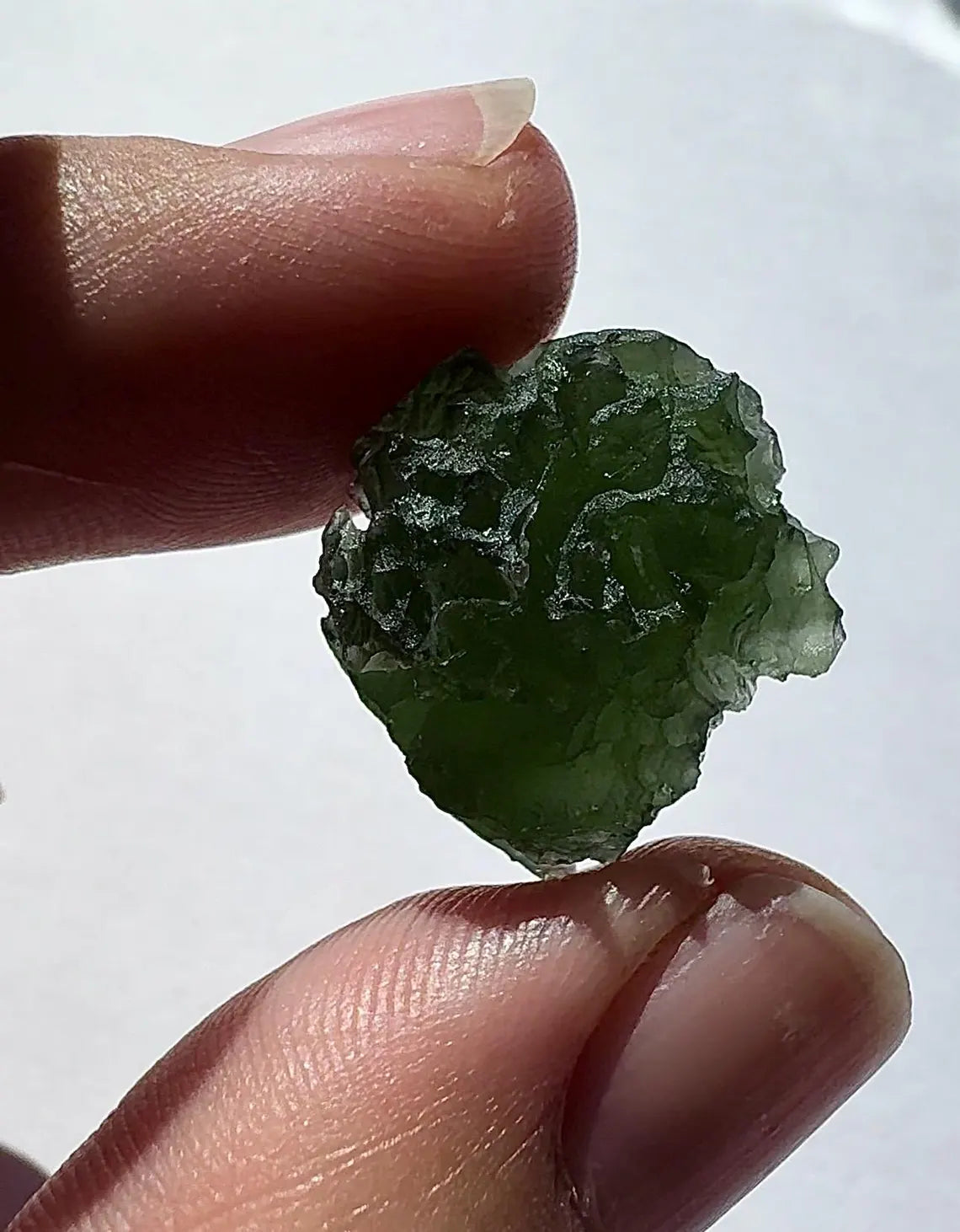 Velvet Moldavite Stone, 4.49g, Brusna
