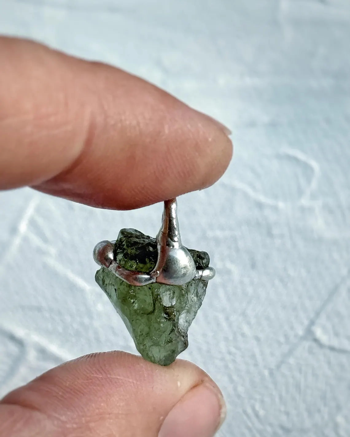 Raw Moldavite Pendant, Chlum, 1.8g