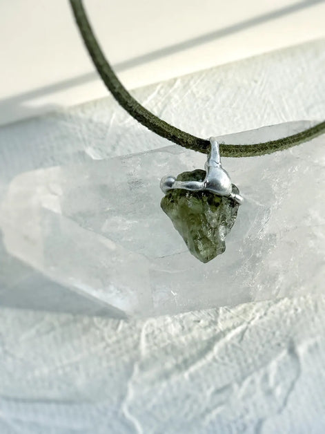 Raw Moldavite Pendant, Chlum, 1.8g