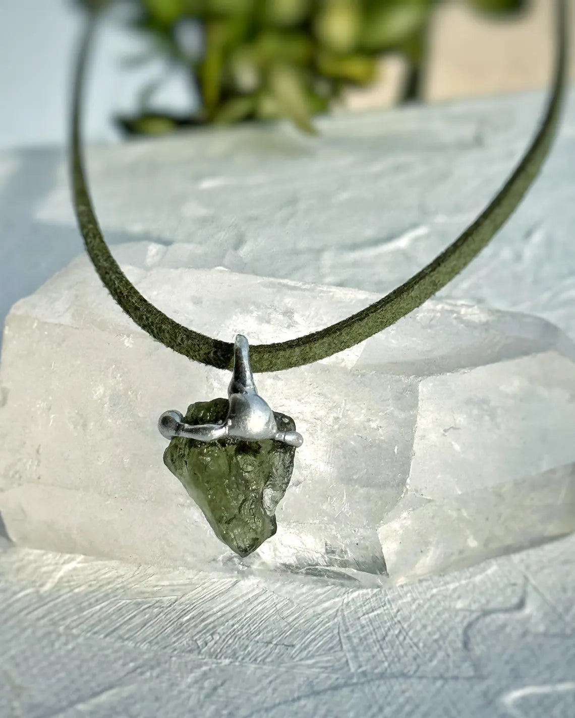 Raw Moldavite Pendant, Chlum, 1.8g