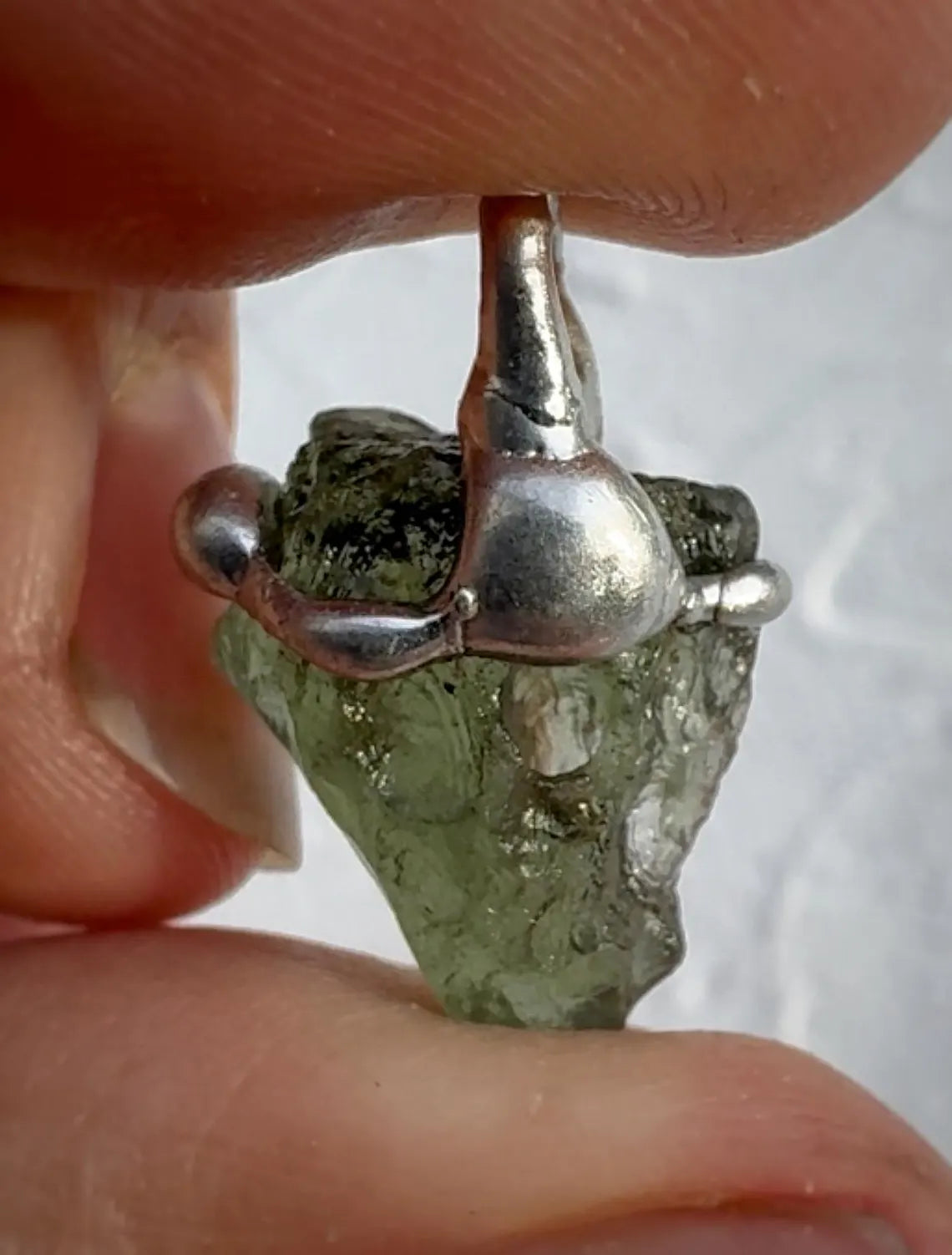 Raw Moldavite Pendant, Chlum, 1.8g