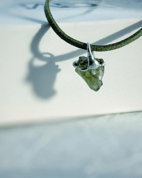 Raw Moldavite Pendant, Chlum, 1.8g