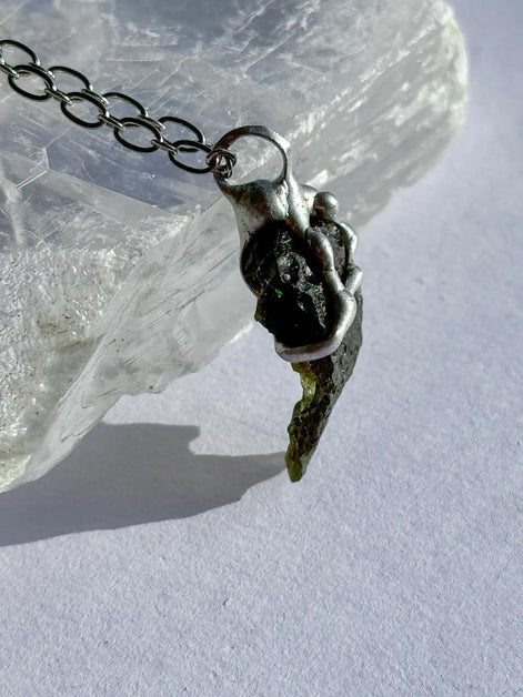Raw Moldavite Pendant, Chlum, 2.90g