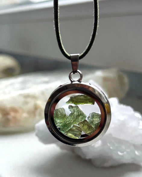 Moldavite Locket Pendant, 1g