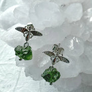 Moldavite Bee Earrings, Chlum, 1.60g