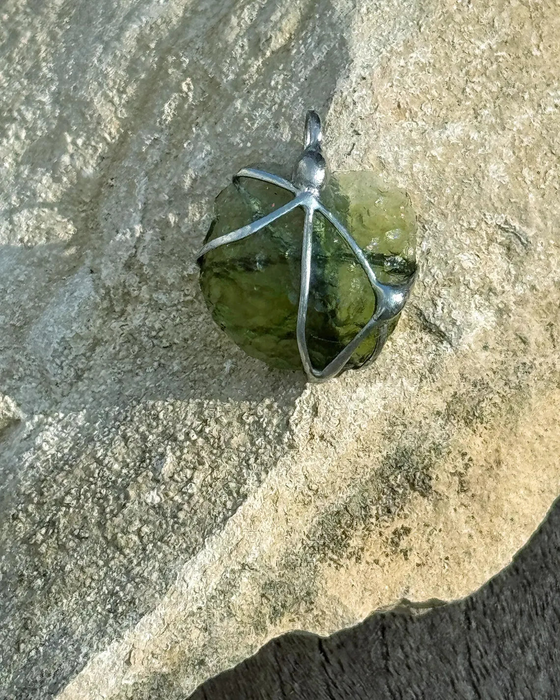 Genuine Moldavite Pendant, Chlum, 1.7g