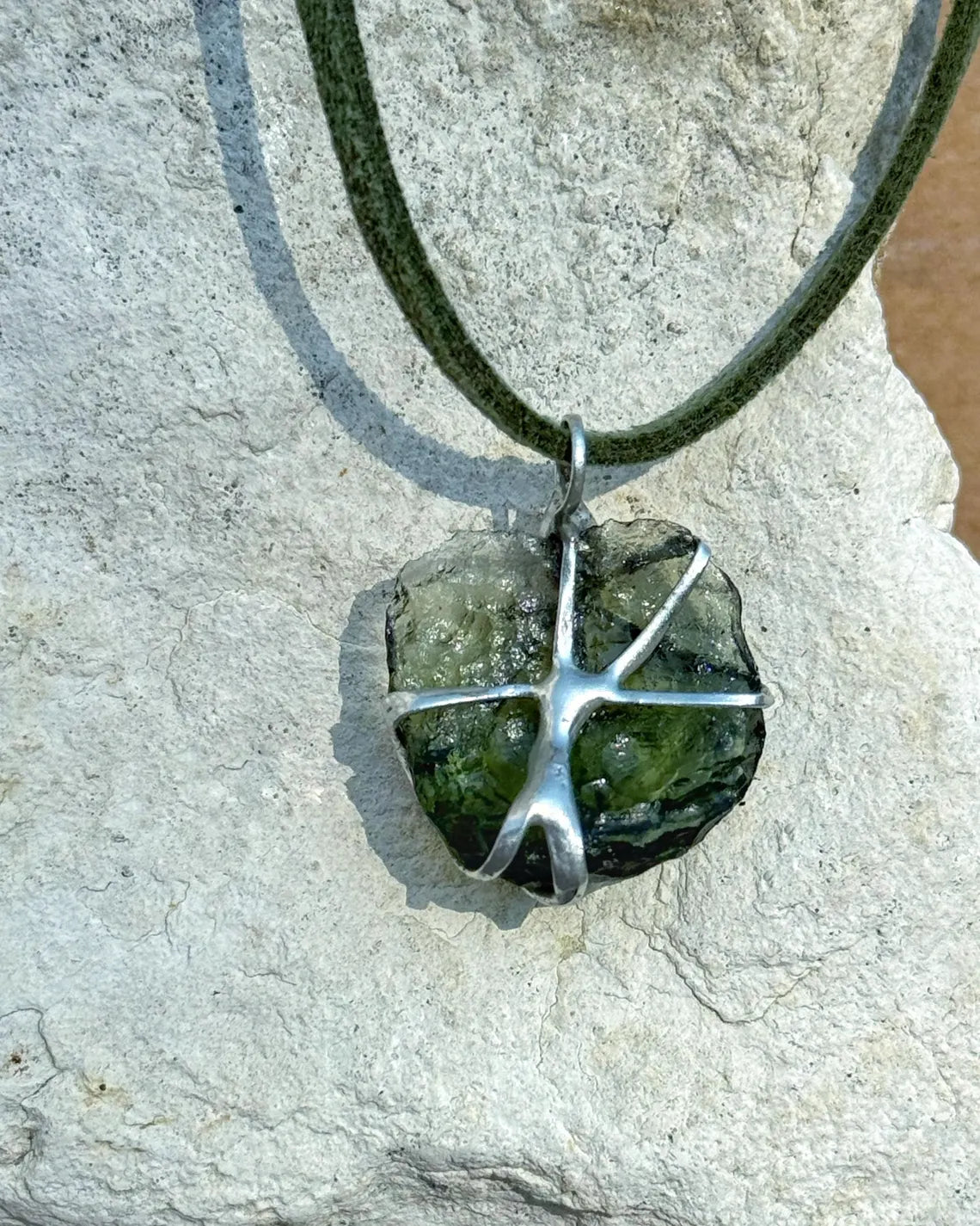 Genuine Moldavite Pendant, Chlum, 1.7g