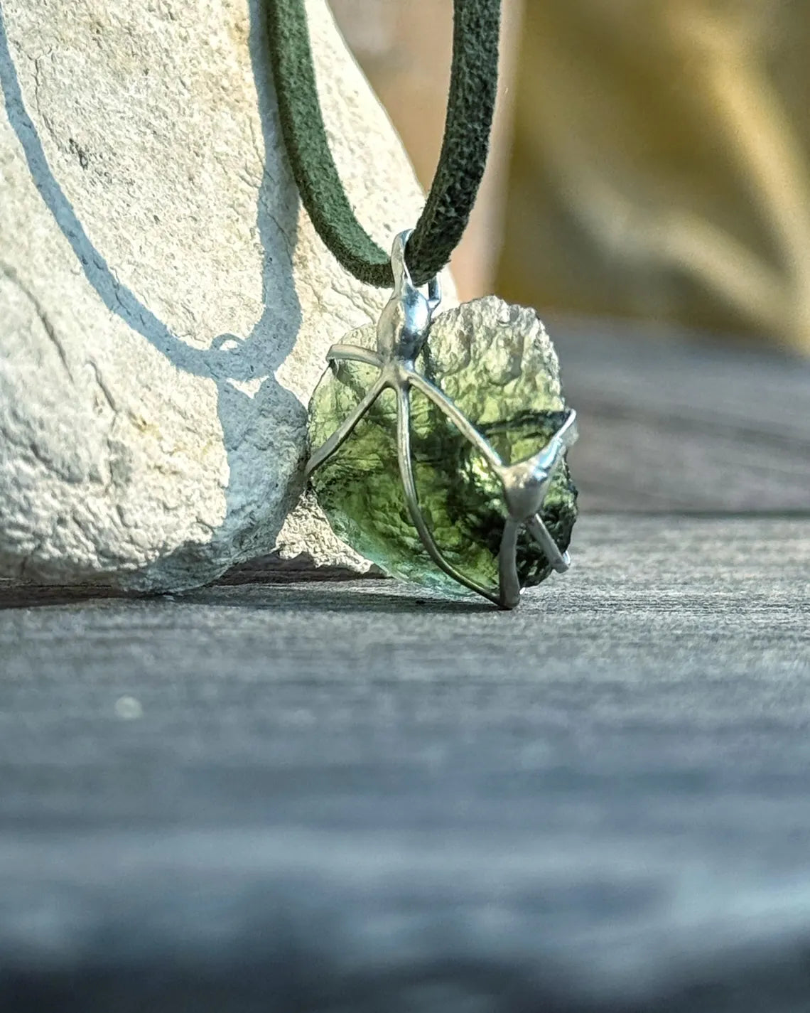 Genuine Moldavite Pendant, Chlum, 1.7g