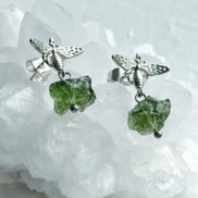 Moldavite Bee Earrings, Chlum, 1.60g