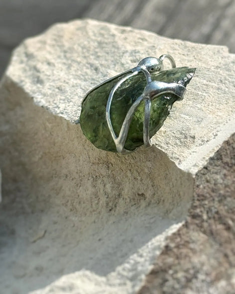 Genuine Moldavite Pendant, Chlum, 1.7g
