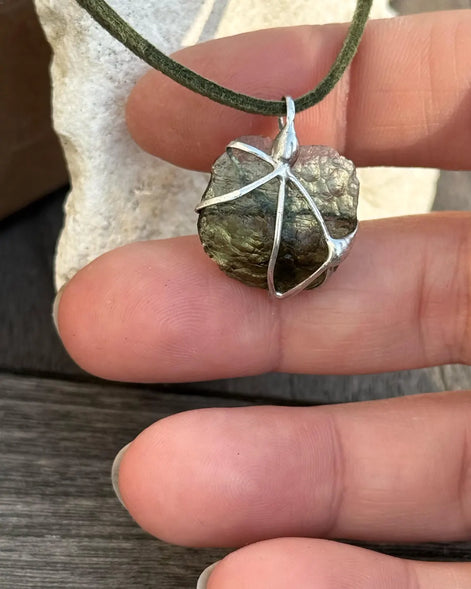 Genuine Moldavite Pendant, Chlum, 1.7g
